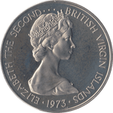 1973 50 CENT BRITISH VIRGIN ISLANDS SILVER (PROOF) - SILVER WORLD COINS - Cambridgeshire Coins