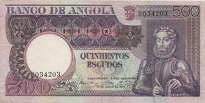 1973 500 ESCUDOS BANKNOTE ANGOLA ( REF 308 ) - World Banknotes - Cambridgeshire Coins