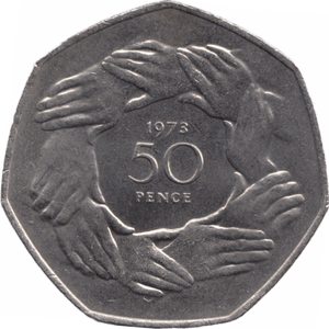 1973 CIRCULATED 50P EEC ENTRY RING OF HANDS - 50P CIRCULATED - Cambridgeshire Coins