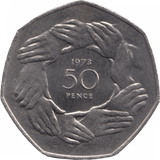 1973 CIRCULATED 50P EEC ENTRY RING OF HANDS - 50P CIRCULATED - Cambridgeshire Coins