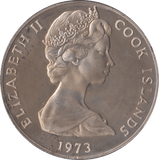 1973 COOK ISLANDS TWO DOLLAR - WORLD COINS - Cambridgeshire Coins