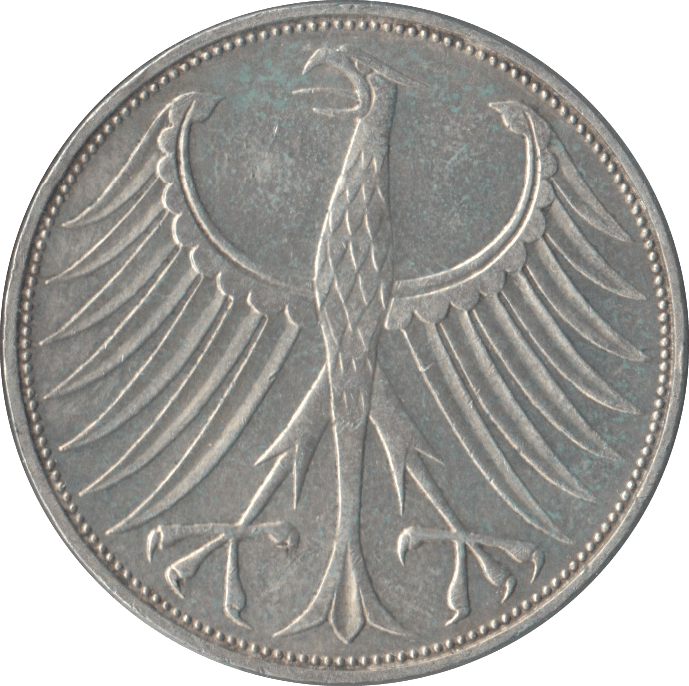 1973 GERMANY SILVER 5 MARKS - SILVER WORLD COINS - Cambridgeshire Coins