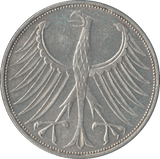 1973 GERMANY SILVER 5 MARKS - SILVER WORLD COINS - Cambridgeshire Coins