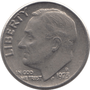 1973 ONE DIME USA - SILVER WORLD COINS - Cambridgeshire Coins