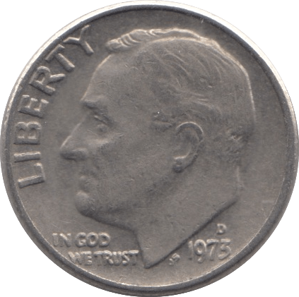 1973 ONE DIME USA - SILVER WORLD COINS - Cambridgeshire Coins