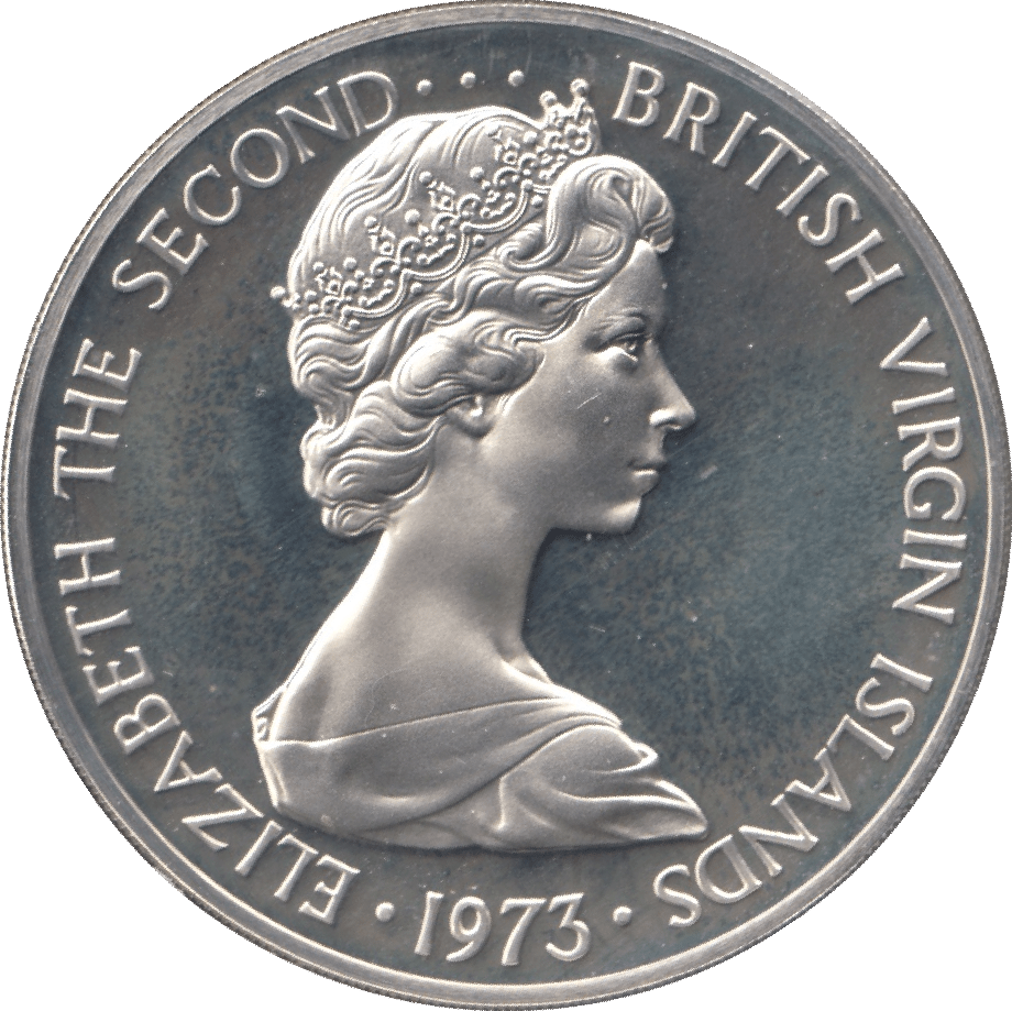 1973 ONE DOLLAR BRITISH VIRGIN ISLANDS SILVER (PROOF) - SILVER WORLD COINS - Cambridgeshire Coins