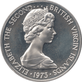 1973 ONE DOLLAR BRITISH VIRGIN ISLANDS SILVER (PROOF) - SILVER WORLD COINS - Cambridgeshire Coins