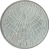 1973 SILVER 5 MARK MINT GERMANY - SILVER WORLD COINS - Cambridgeshire Coins