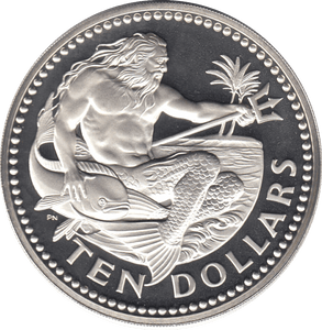 1973 SILVER PROOF TEN DOLLARS BARBADOS - SILVER WORLD COINS - Cambridgeshire Coins