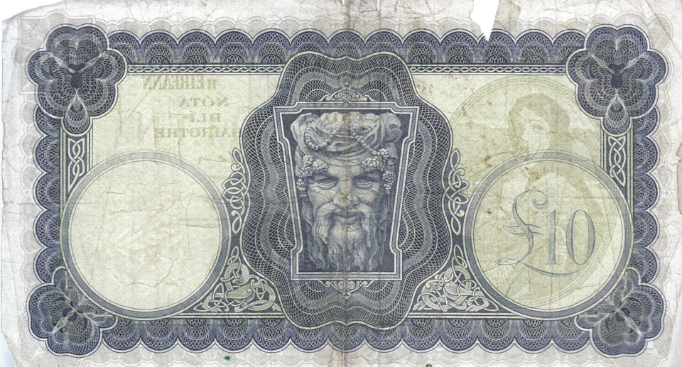 1974 £10 CENTRAL BANK OF IRELAND IRELAND BANKNOTE REF 112 - Irish Banknotes - Cambridgeshire Coins