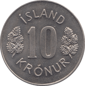 1974 10 KRONUR ICELAND - WORLD COINS - Cambridgeshire Coins