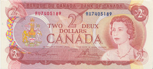 1974 2 DOLLARS BANKNOTE CANADA REF 623 - World Banknotes - Cambridgeshire Coins