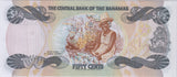 1974 50 CENTS BANK OF BAHAMAS BANKNOTE REF 1449 B - World Banknotes - Cambridgeshire Coins
