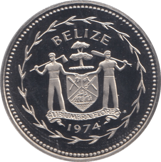 1974 50 CENTS BELIZE (PROOF) - WORLD COINS - Cambridgeshire Coins
