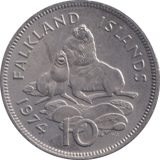 1974 FALKLAND ISLANDS 10 PENCE - WORLD COINS - Cambridgeshire Coins