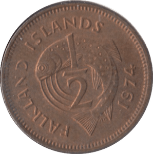 1974 FALKLAND ISLANDS 1/2 PENCE - WORLD COINS - Cambridgeshire Coins