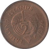 1974 FALKLAND ISLANDS 1/2 PENCE - WORLD COINS - Cambridgeshire Coins