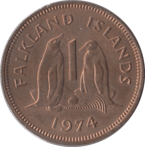 1974 FALKLAND ISLANDS ONE PENCE - WORLD COINS - Cambridgeshire Coins