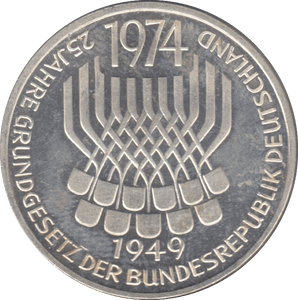 1974 GERMANY SILVER 5 MARKS ( UNC ) - SILVER WORLD COINS - Cambridgeshire Coins