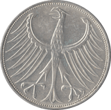 1974 GERMANY SILVER 5 MARKS - SILVER WORLD COINS - Cambridgeshire Coins