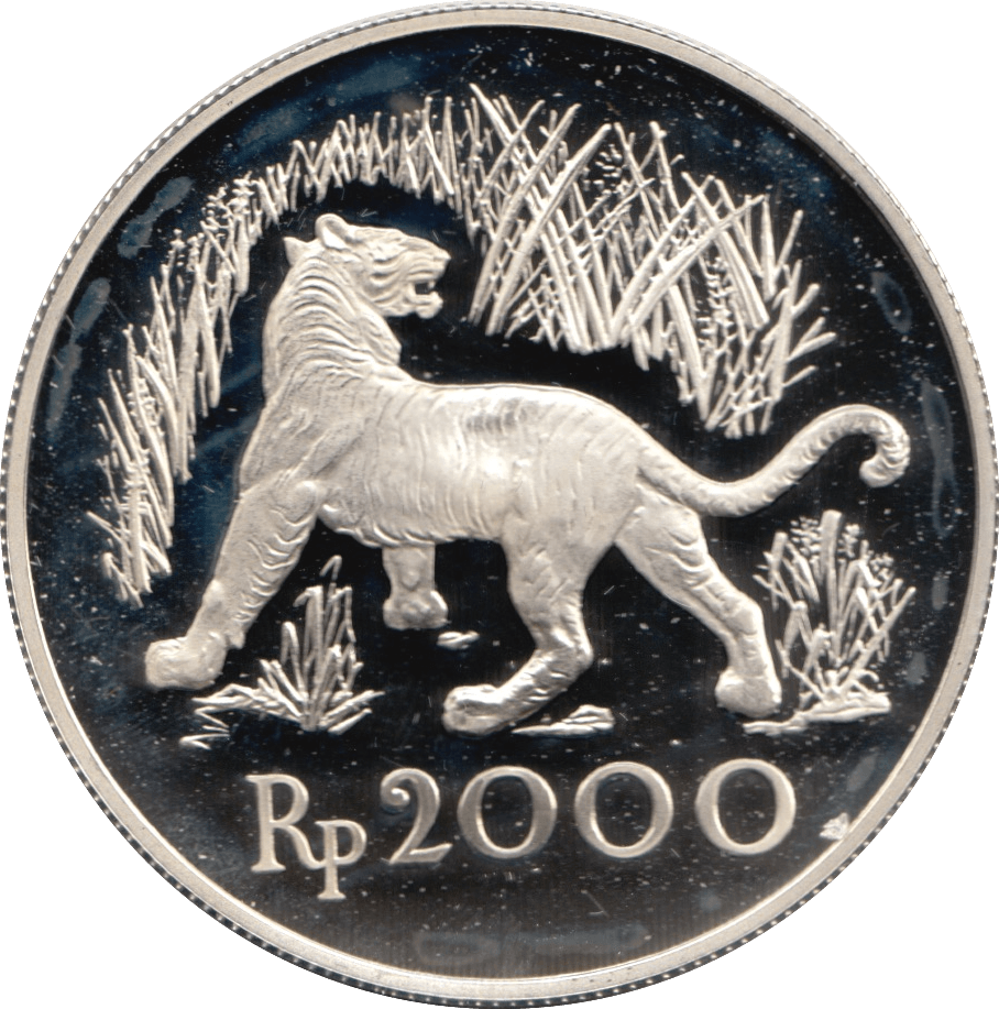 1974 INDONESIA SILVER 2000 RUPIAH ( PROOF ) - SILVER WORLD COINS - Cambridgeshire Coins