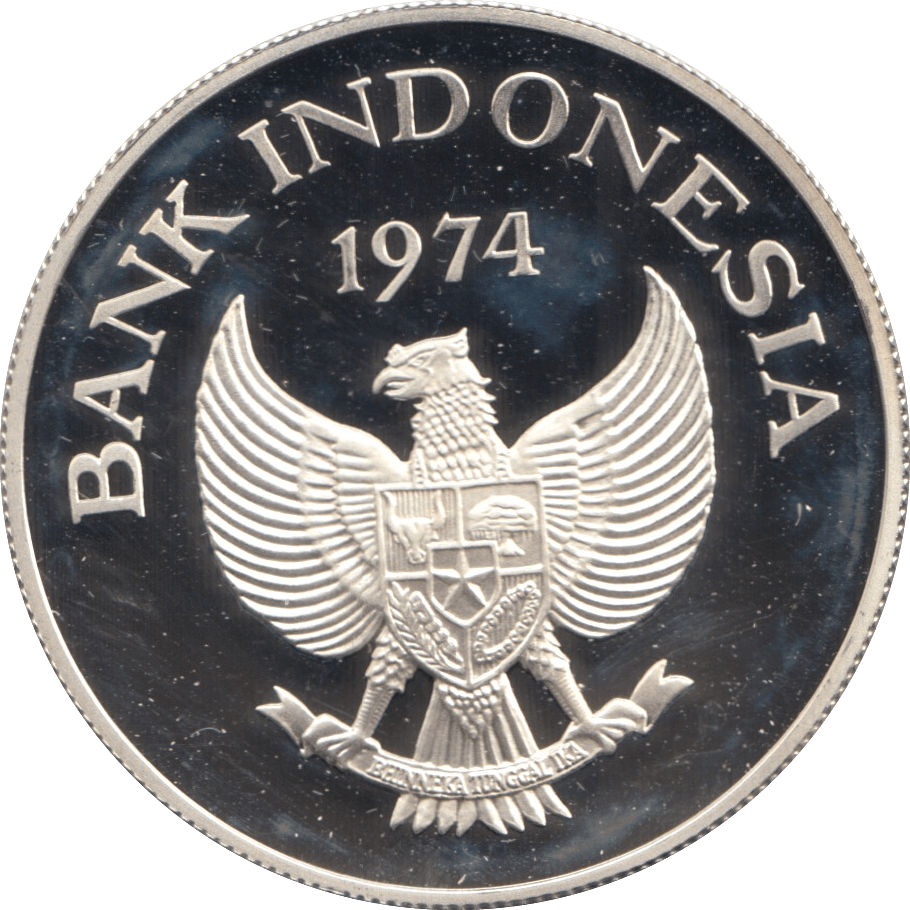 1974 INDONESIA SILVER 2000 RUPIAH ( PROOF ) - SILVER WORLD COINS - Cambridgeshire Coins