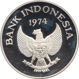 1974 INDONESIA SILVER 2000 RUPIAH ( PROOF ) - SILVER WORLD COINS - Cambridgeshire Coins