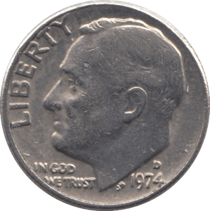 1974 ONE DIME USA - SILVER WORLD COINS - Cambridgeshire Coins