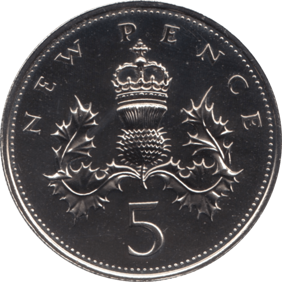 1974 PROOF FIVE PENCE 5P - 5p PROOF - Cambridgeshire Coins