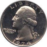 1974 QUARTER DOLLAR USA ( PROOF ) - WORLD COINS - Cambridgeshire Coins