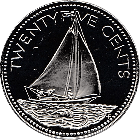 1974 SILVER 25 CENTS BAHAMAS ( PROOF ) - WORLD COINS - Cambridgeshire Coins