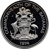 1974 SILVER 25 CENTS BAHAMAS ( PROOF ) - WORLD COINS - Cambridgeshire Coins