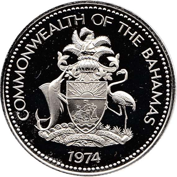 1974 SILVER 50 CENTS BAHAMAS ( PROOF ) - SILVER WORLD COINS - Cambridgeshire Coins
