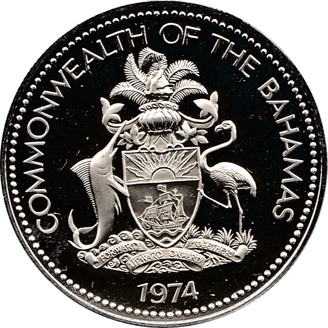 1974 SILVER ONE DOLLAR BAHAMAS ( PROOF ) - SILVER WORLD COINS - Cambridgeshire Coins