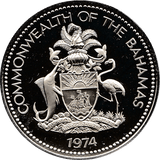 1974 SILVER ONE DOLLAR BAHAMAS ( PROOF ) - SILVER WORLD COINS - Cambridgeshire Coins