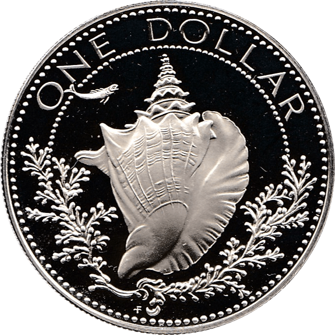 1974 SILVER ONE DOLLAR BAHAMAS ( PROOF ) - SILVER WORLD COINS - Cambridgeshire Coins
