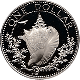 1974 SILVER ONE DOLLAR BAHAMAS ( PROOF ) - SILVER WORLD COINS - Cambridgeshire Coins