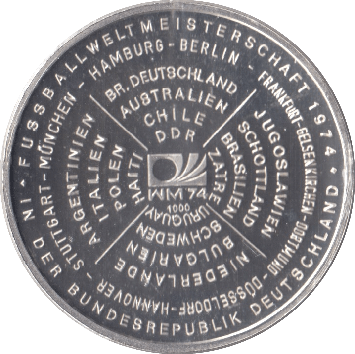 1974 SILVER PROOF GERMANY MEDALLION - SILVER WORLD COINS - Cambridgeshire Coins