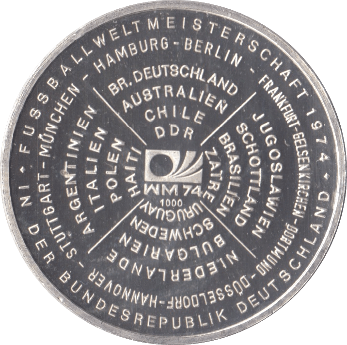 1974 SILVER PROOF GERMANY MEDALLION - SILVER WORLD COINS - Cambridgeshire Coins