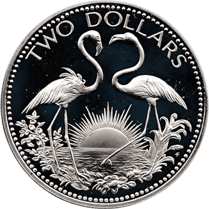 1974 SILVER TWO DOLLARS BAHAMAS ( PROOF ) - SILVER WORLD COINS - Cambridgeshire Coins