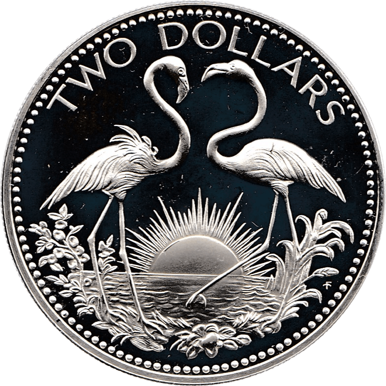1974 SILVER TWO DOLLARS BAHAMAS ( PROOF ) - SILVER WORLD COINS - Cambridgeshire Coins