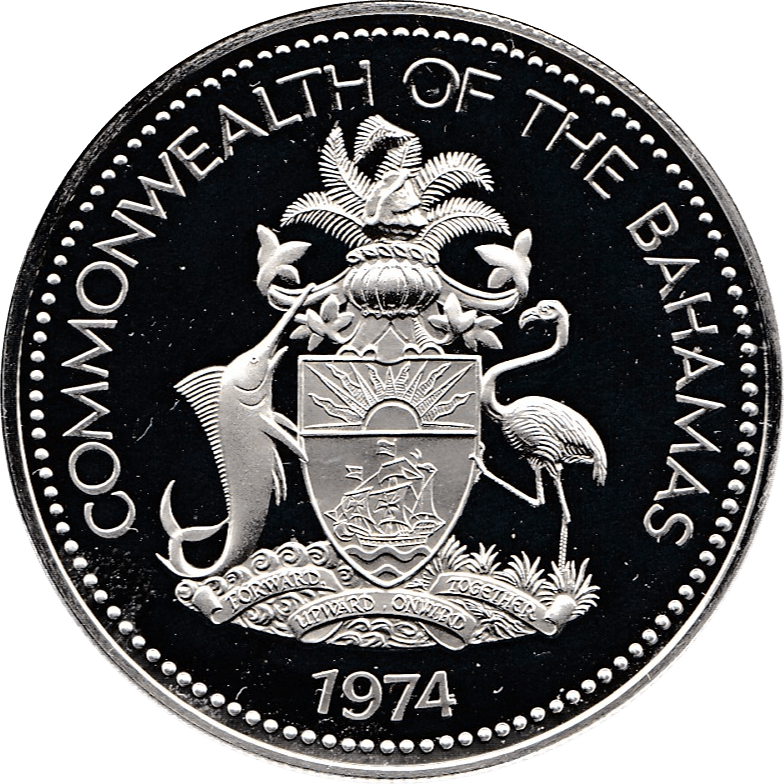 1974 SILVER TWO DOLLARS BAHAMAS ( PROOF ) - SILVER WORLD COINS - Cambridgeshire Coins