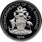 1974 SILVER TWO DOLLARS BAHAMAS ( PROOF ) - SILVER WORLD COINS - Cambridgeshire Coins