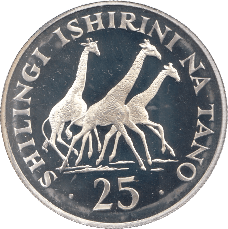 1974 TANZANIA SILVER 25 SHILLINGS ( PROOF ) - SILVER WORLD COINS - Cambridgeshire Coins