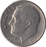 1974 USA ONE DIME - WORLD COINS - Cambridgeshire Coins