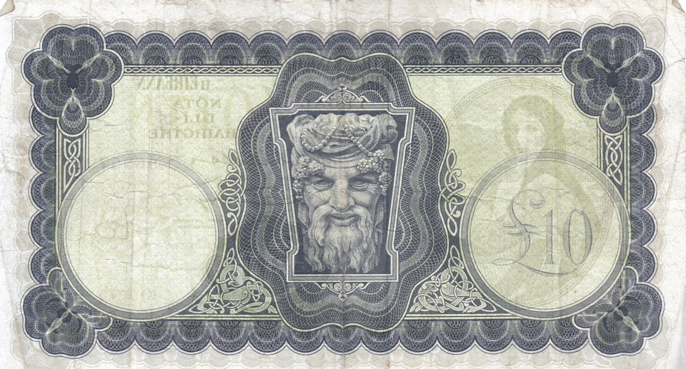 1975 £10 CENTRAL BANK OF IRELAND IRELAND BANKNOTE REF 110 - Irish Banknotes - Cambridgeshire Coins