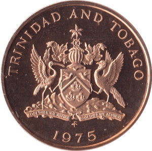1975 5 CENTS TRINIDAD AND TOBAGO PROOF - WORLD COINS - Cambridgeshire Coins