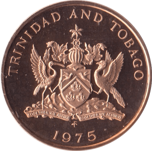1975 5 CENTS TRINIDAD AND TOBAGO PROOF - WORLD COINS - Cambridgeshire Coins