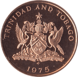 1975 5 CENTS TRINIDAD AND TOBAGO PROOF - WORLD COINS - Cambridgeshire Coins