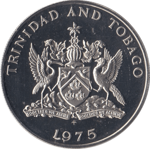 1975 50 CENT TRINIDAD AND TOBAGO PROOF - WORLD COINS - Cambridgeshire Coins